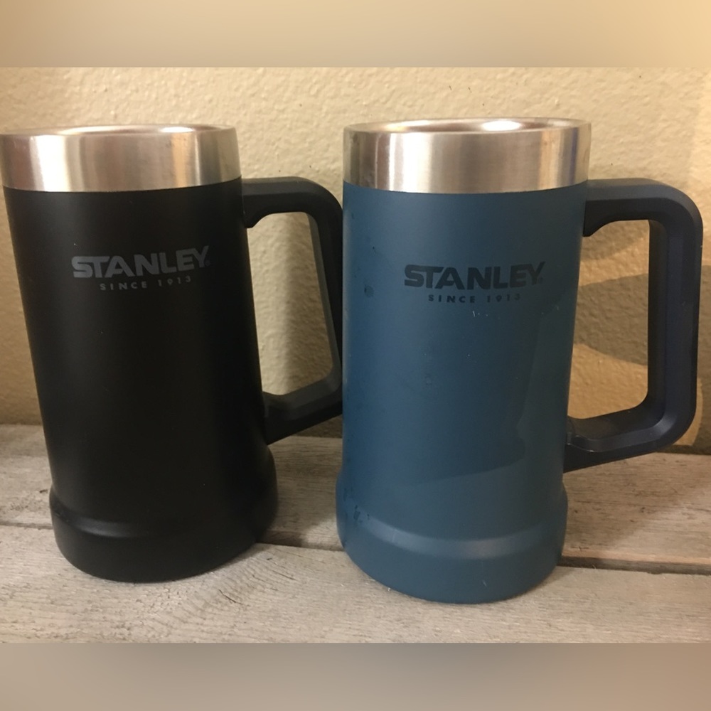 2 Stanley beer mugs.